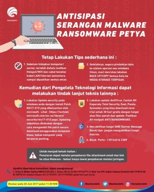 Setelah Wannacry, Kini Waspadai Ransomeware Petya